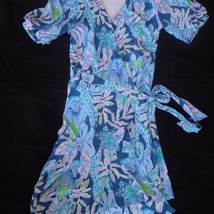 Lily Pulitzer Wrap Blue Dress size Extra Small